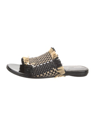 Proenza Schouler Straw Patterned Slides