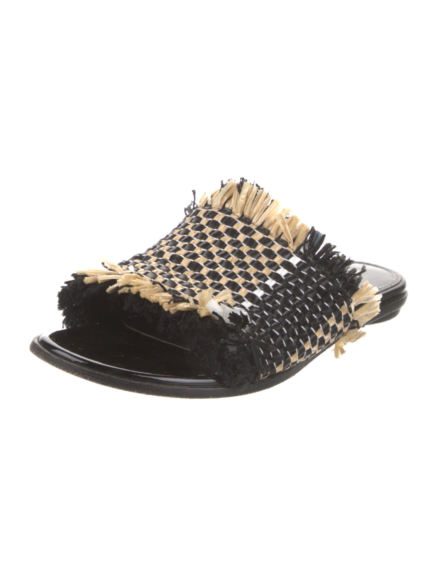 Proenza Schouler Straw Patterned Slides