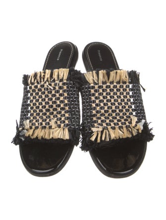 Proenza Schouler Straw Patterned Slides