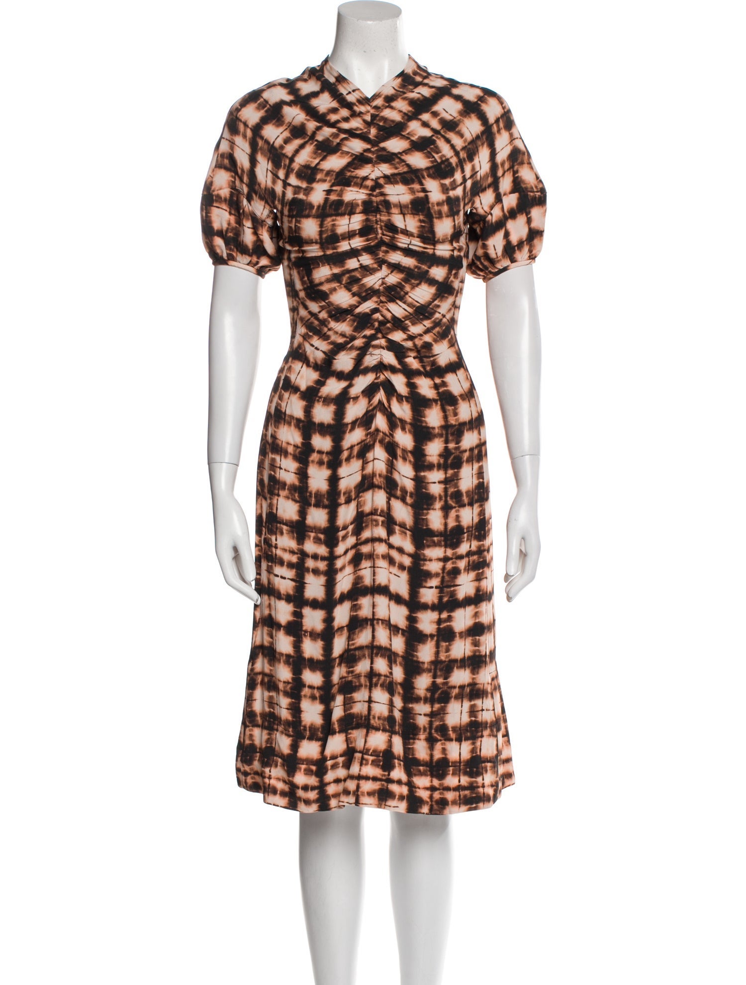 Proenza Schouler Plaid Print Midi Length Dress