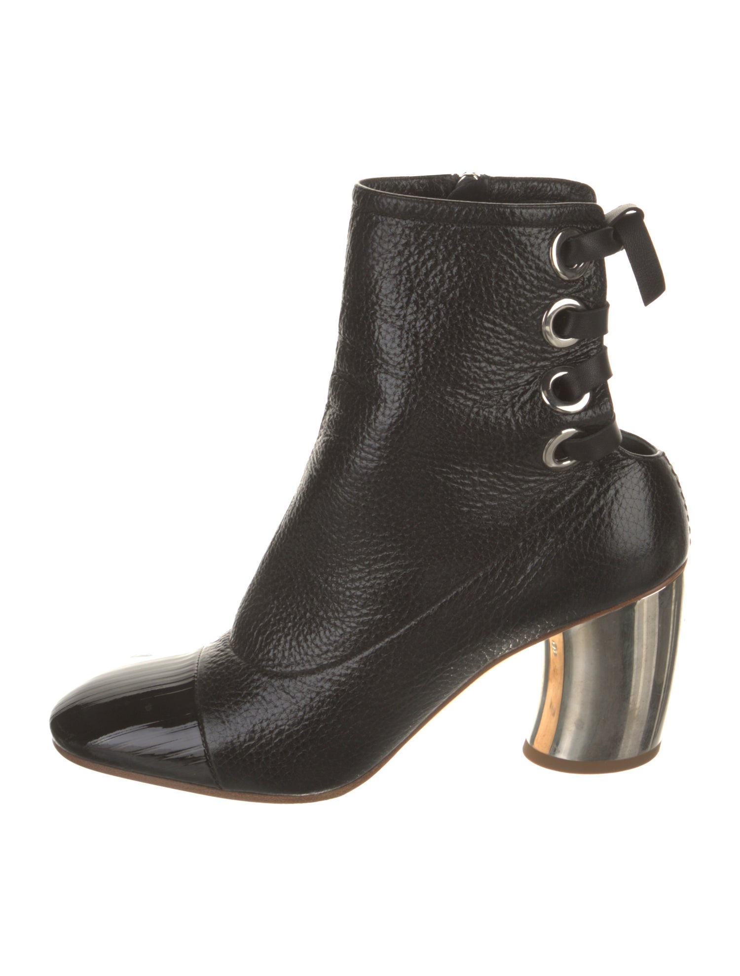 Proenza Schouler Leather Colorblock Pattern Boots