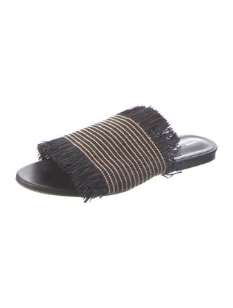 Proenza Schouler Straw Striped Slides