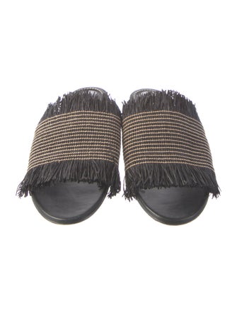 Proenza Schouler Straw Striped Slides