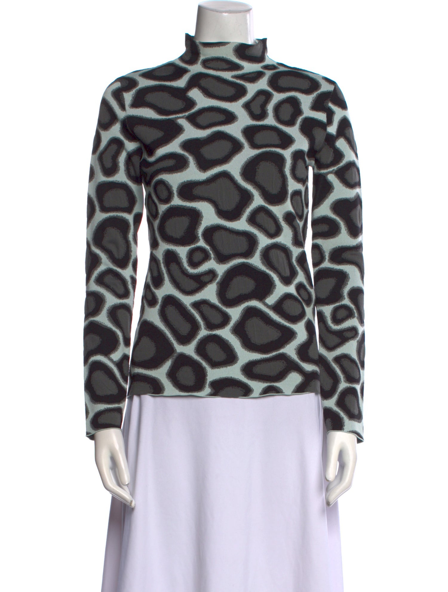 Proenza Schouler Printed Mock Neck Blouse