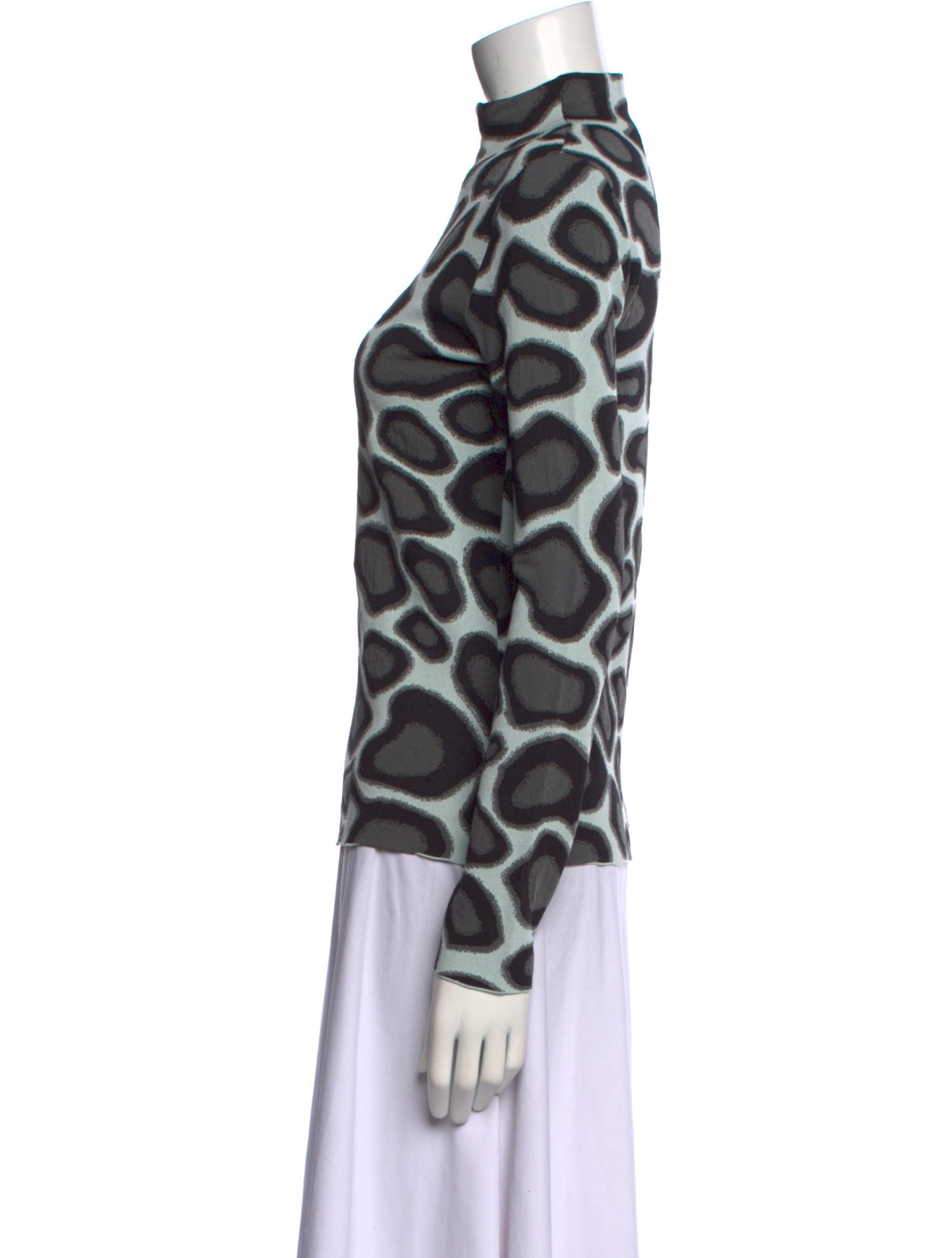 Proenza Schouler Printed Mock Neck Blouse