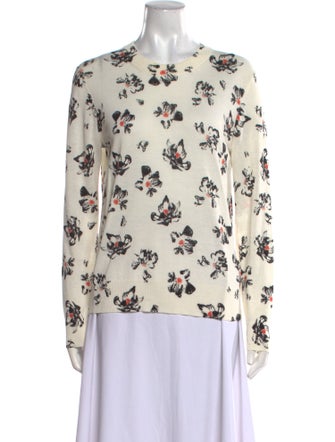 Proenza Schouler Floral Print Crew Neck Sweater
