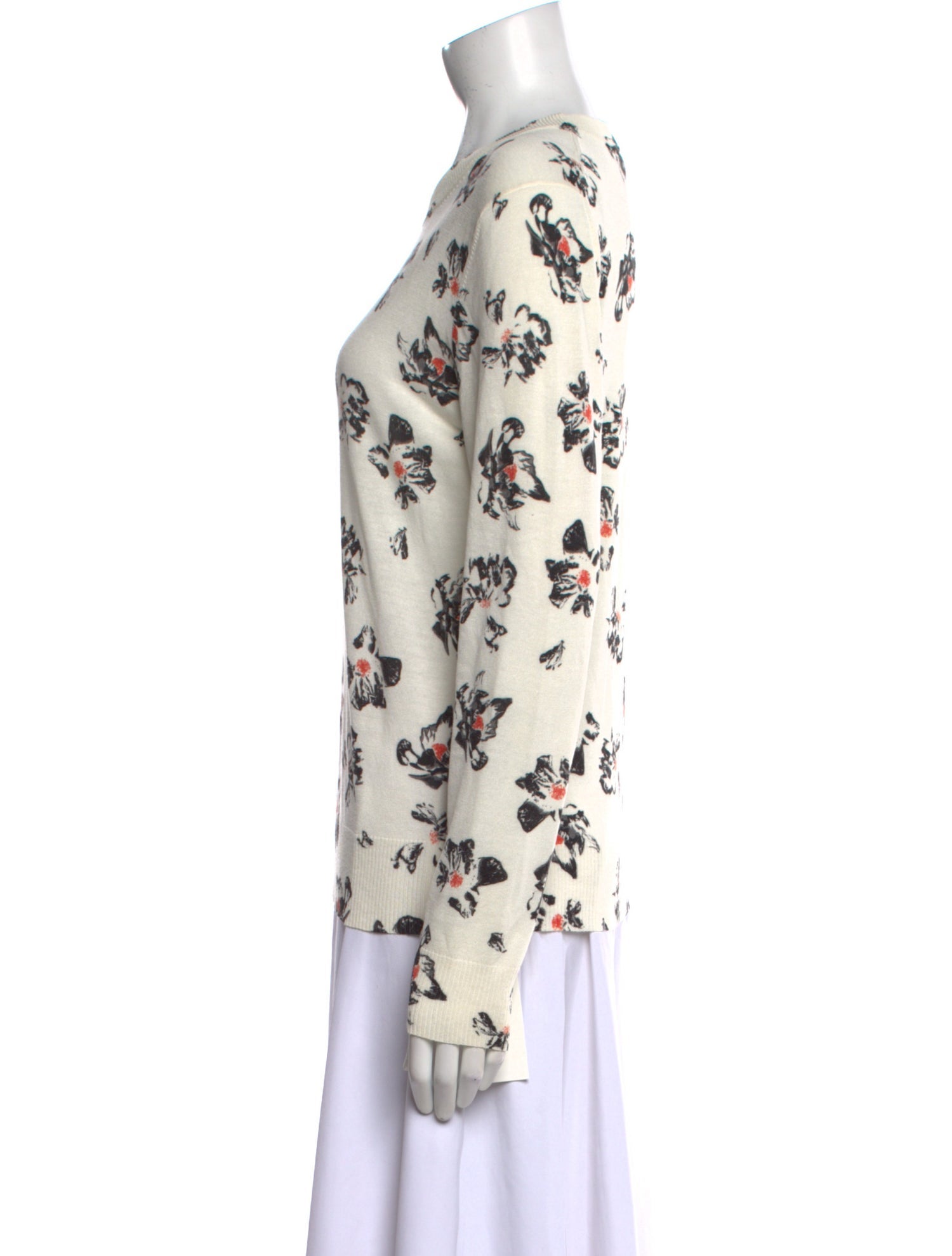 Proenza Schouler Floral Print Crew Neck Sweater