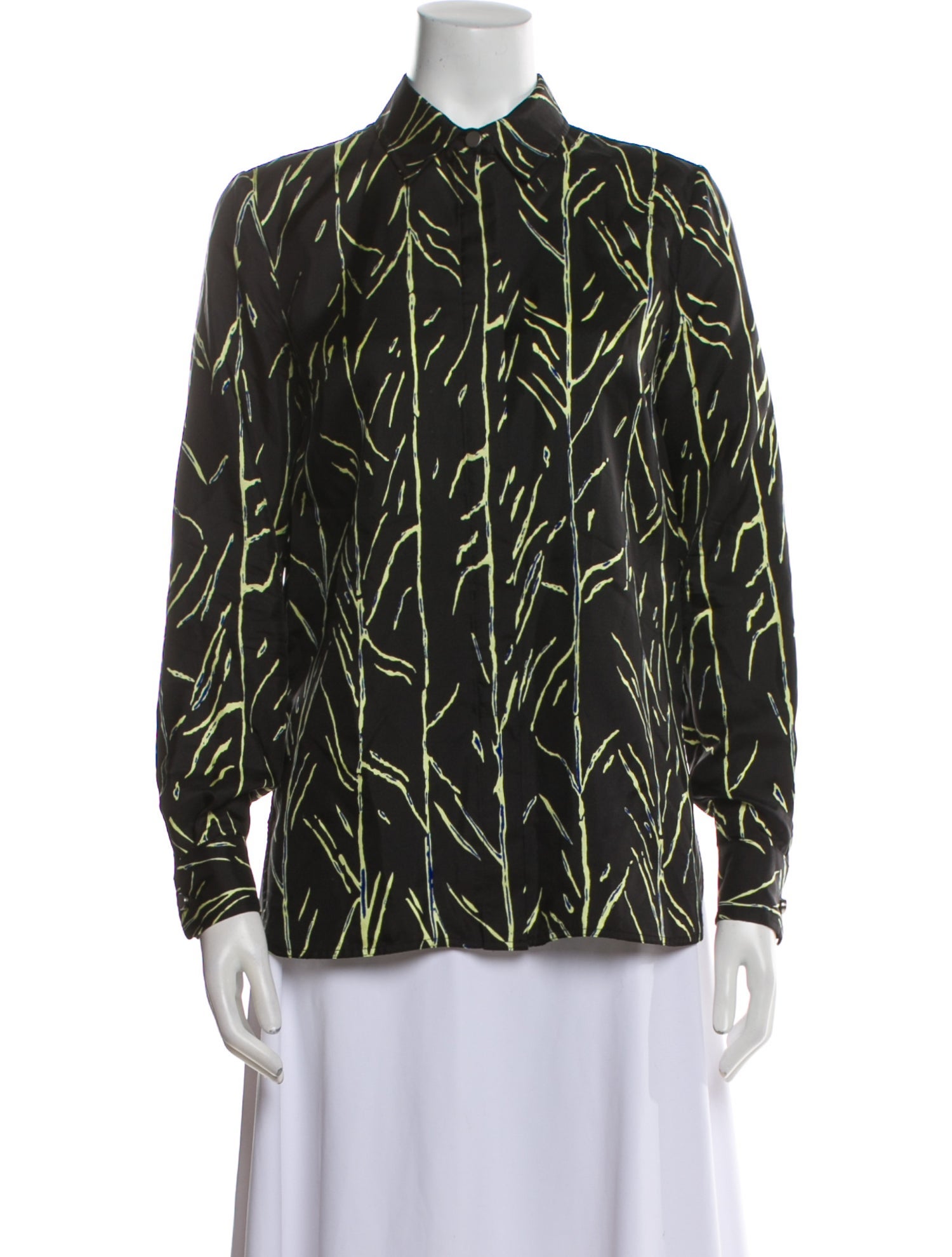 Proenza Schouler Silk Printed Button-Up Top