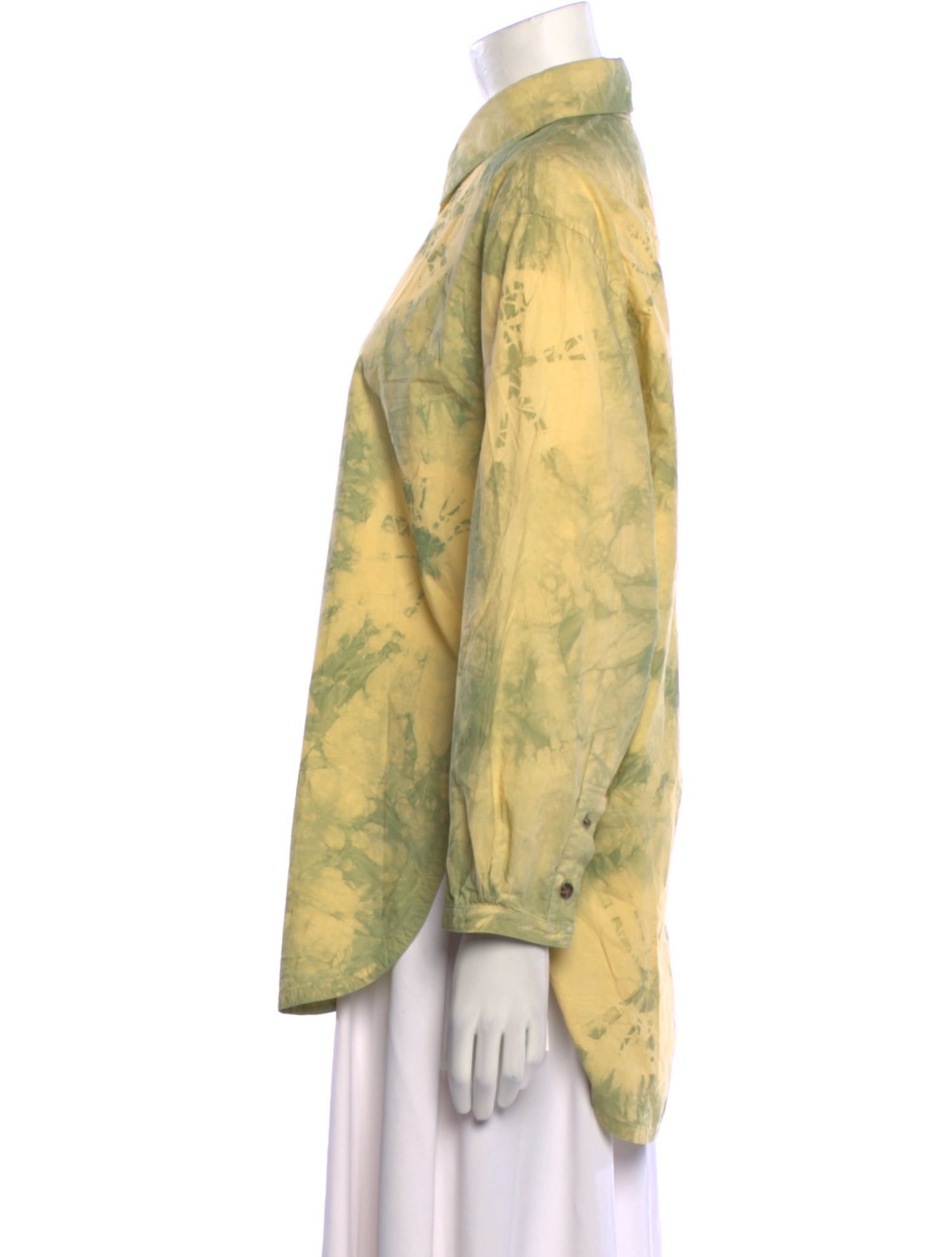 Proenza Schouler Printed Long Sleeve Button-Up Top