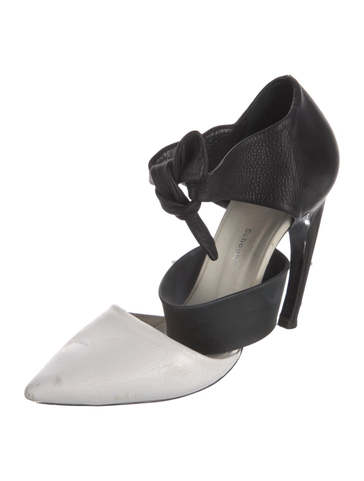 Proenza Schouler Leather Bow Accents D'Orsay Pumps