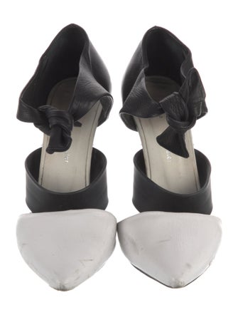 Proenza Schouler Leather Bow Accents D'Orsay Pumps