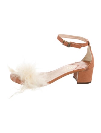 Proenza Schouler Leather Fur Trim Gladiator Sandals