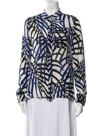 Proenza Schouler Silk Printed Button-Up Top