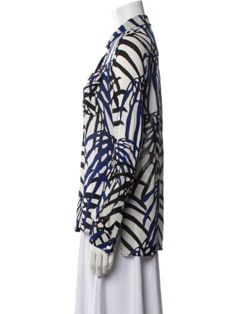 Proenza Schouler Silk Printed Button-Up Top