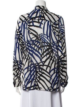 Proenza Schouler Silk Printed Button-Up Top