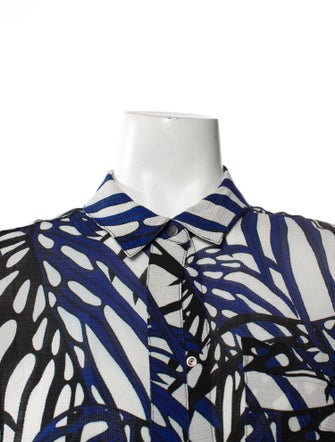 Proenza Schouler Silk Printed Button-Up Top