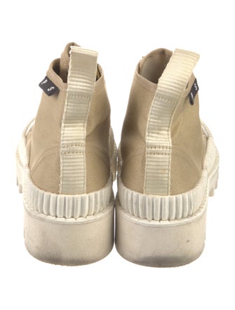 Proenza Schouler Canvas Colorblock Pattern Hiking Boots