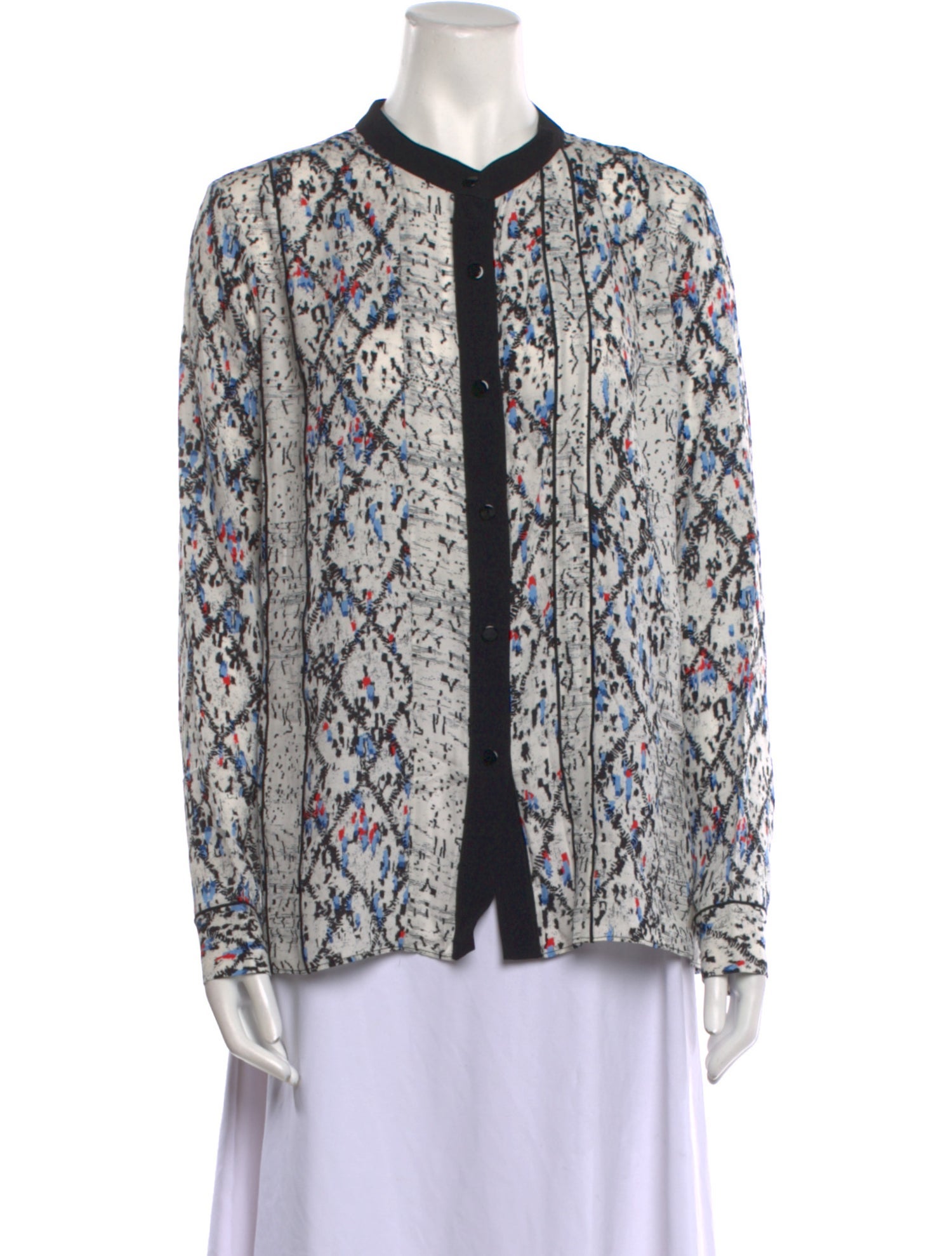 Proenza Schouler Silk Printed Button-Up Top