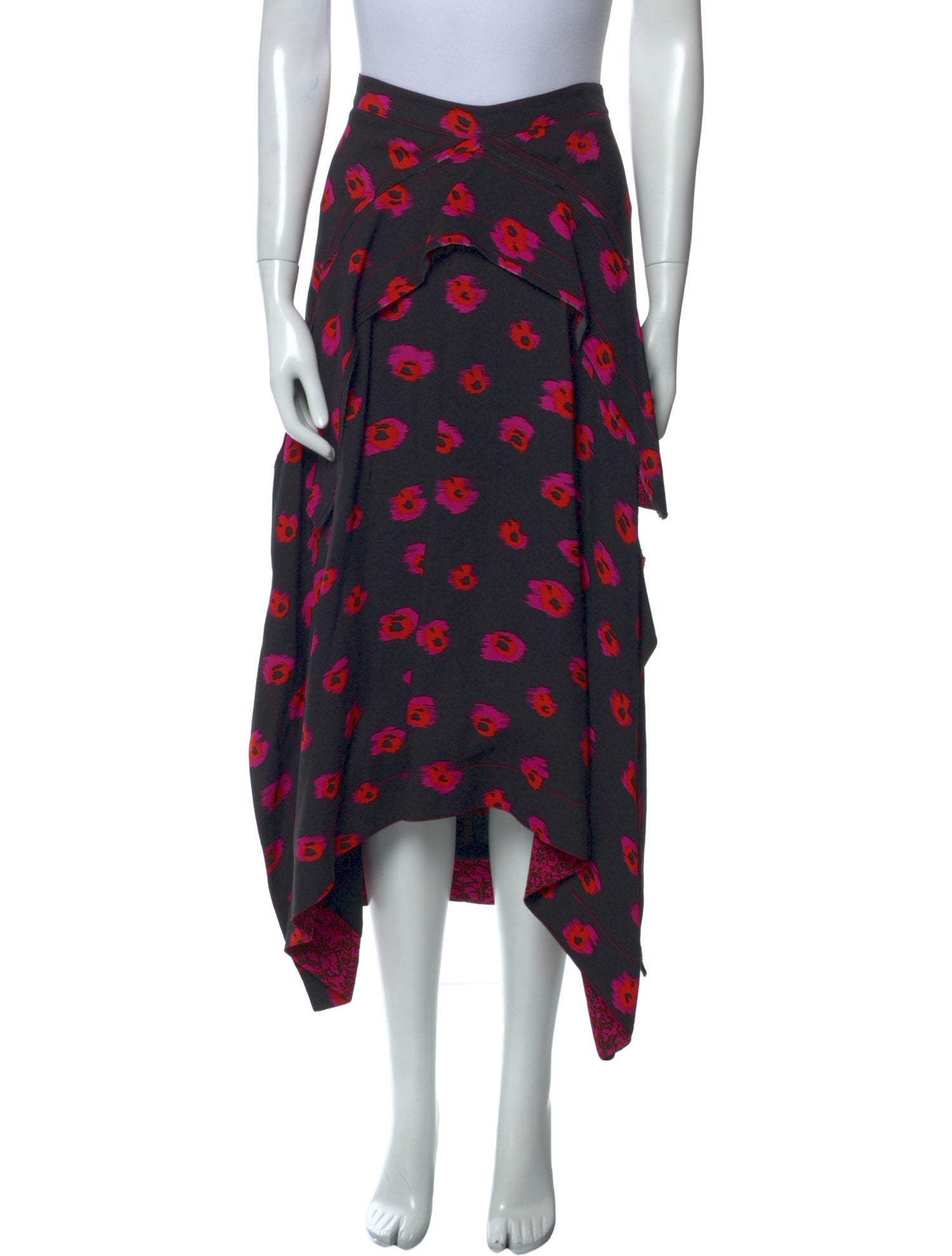 Proenza Schouler Floral Print Midi Length Skirt