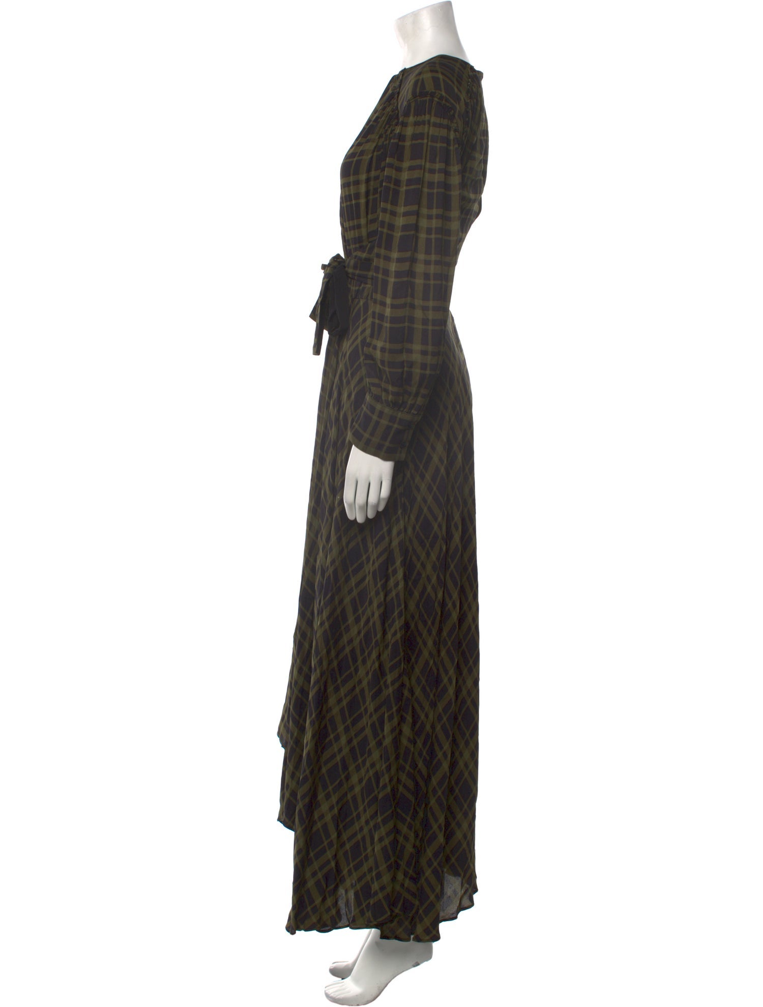 Proenza Schouler Plaid Print Long Dress