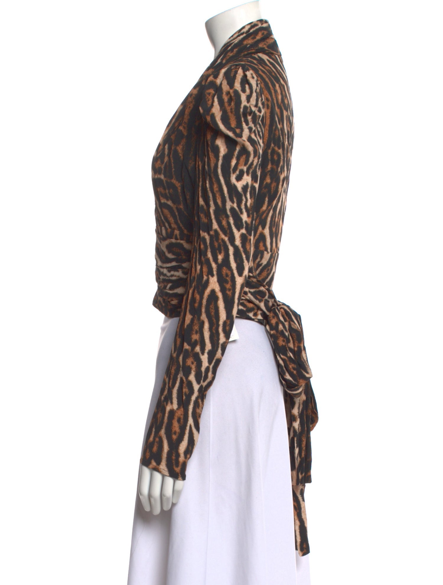 Proenza Schouler Animal Print V-Neck Crop Top