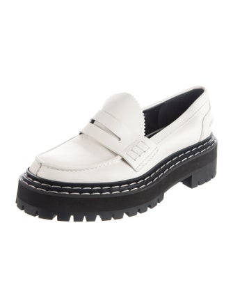 Proenza Schouler Leather Cutout Accent Loafers
