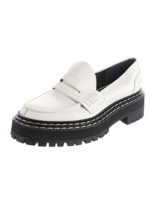 Proenza Schouler Leather Cutout Accent Loafers