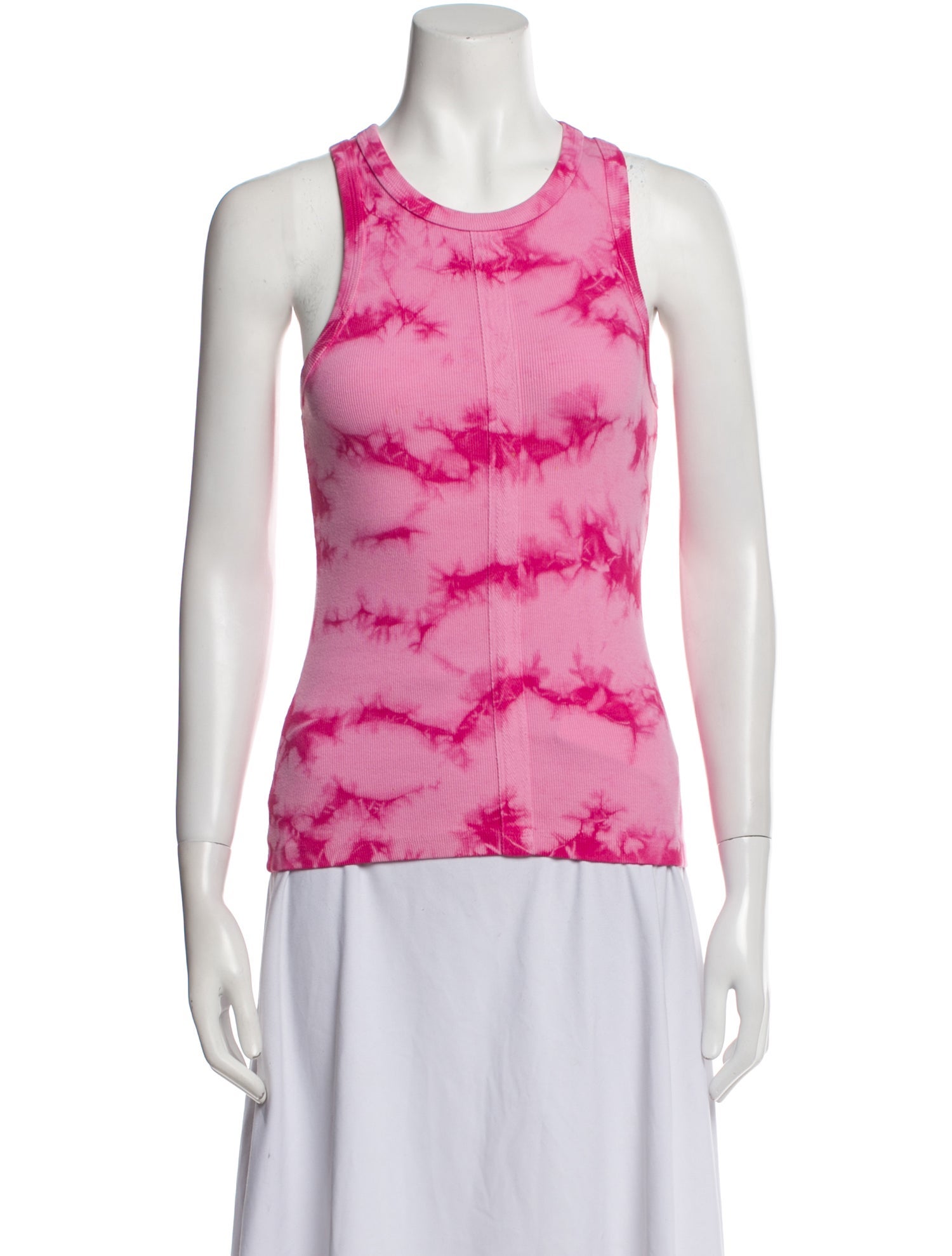 Proenza Schouler Tie-Dye Print Scoop Neck Top
