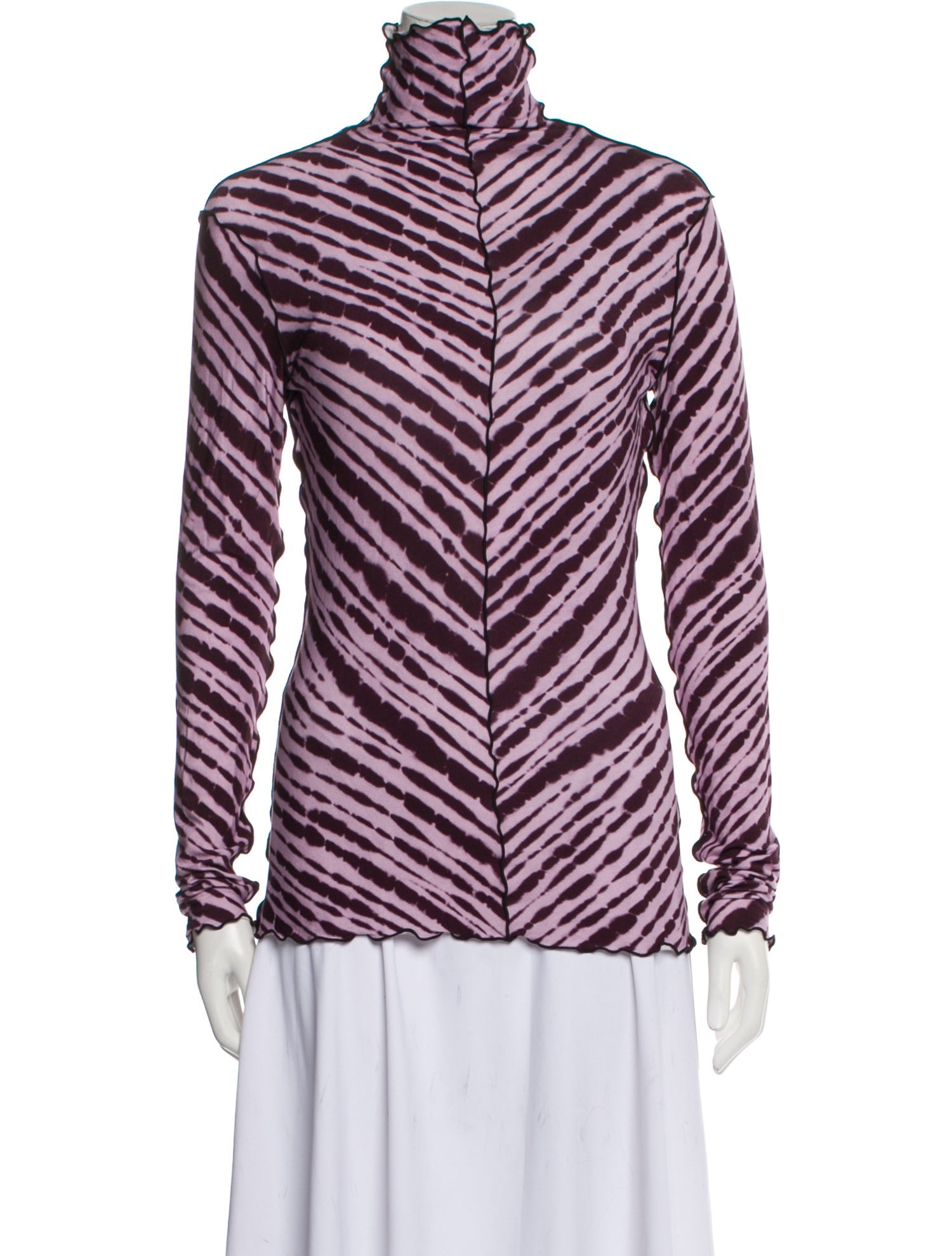 Proenza Schouler Animal Print Mock Neck Button-Up Top w/ Tags