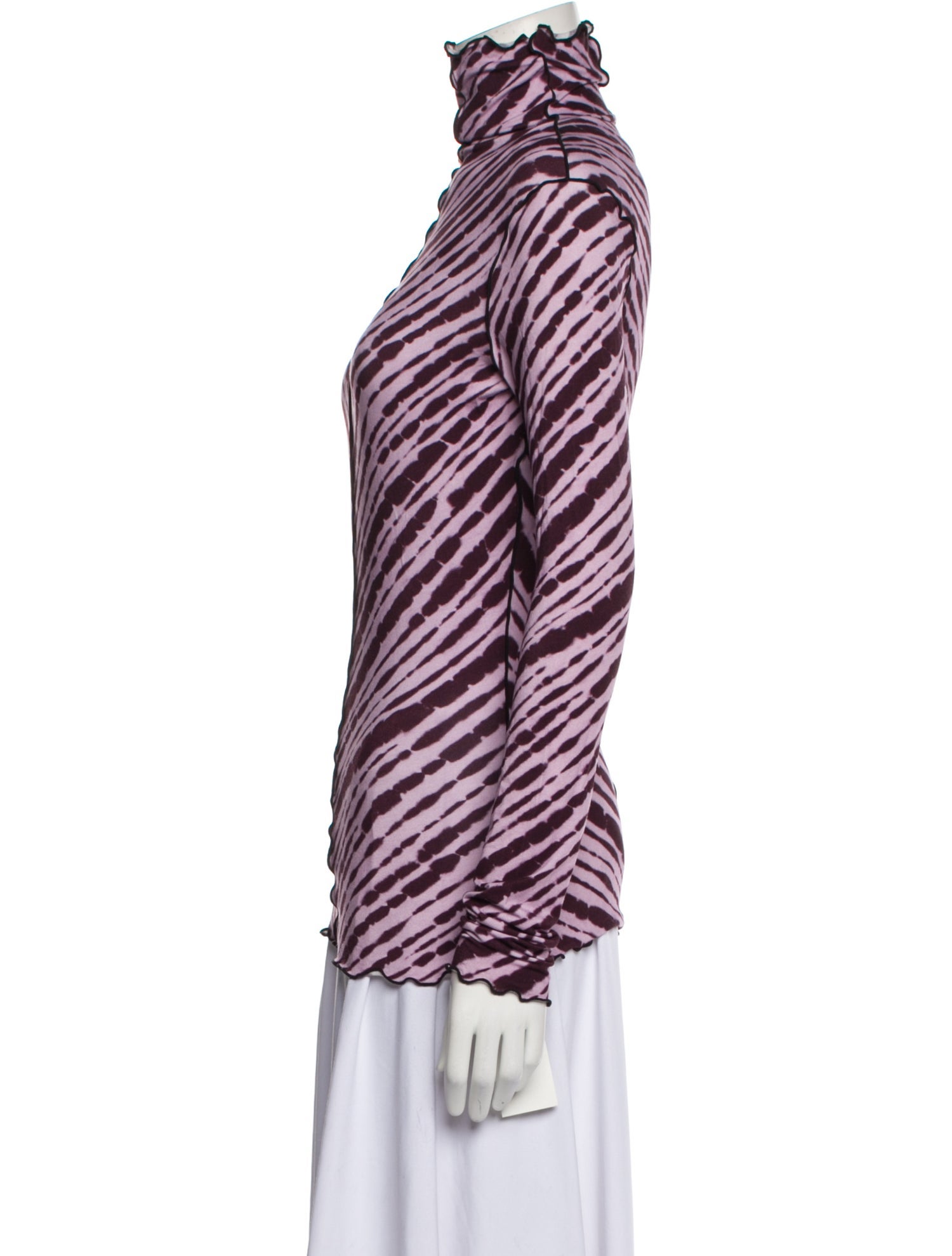 Proenza Schouler Animal Print Mock Neck Button-Up Top w/ Tags