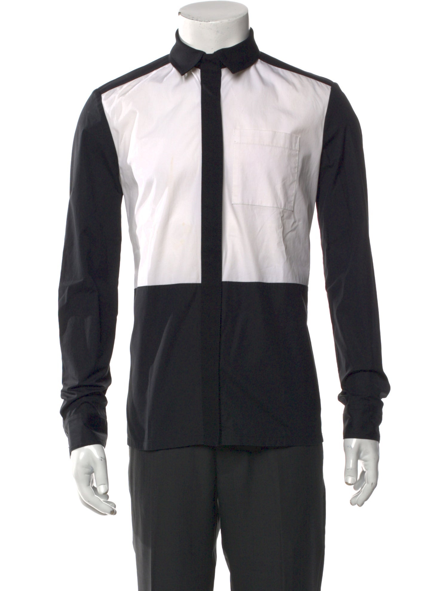 Proenza Schouler Colorblock Pattern Mock Neck Henley