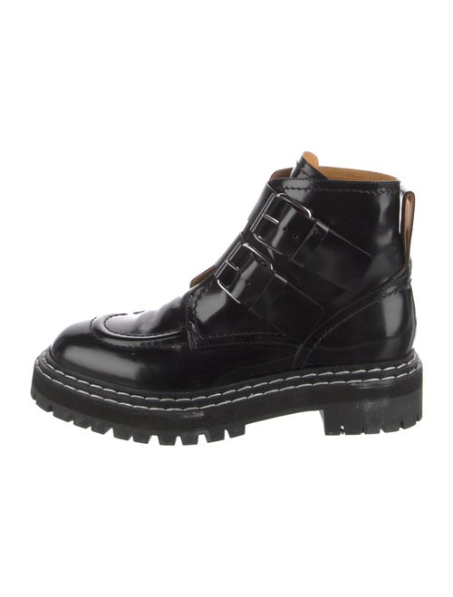 Proenza Schouler Patent Leather Printed Combat Boots