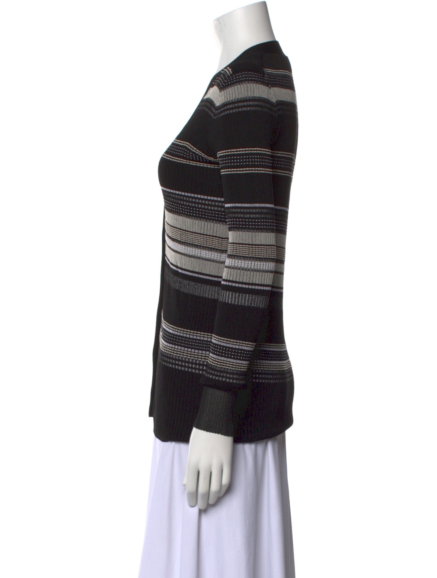 Proenza Schouler Striped V-Neck Sweater