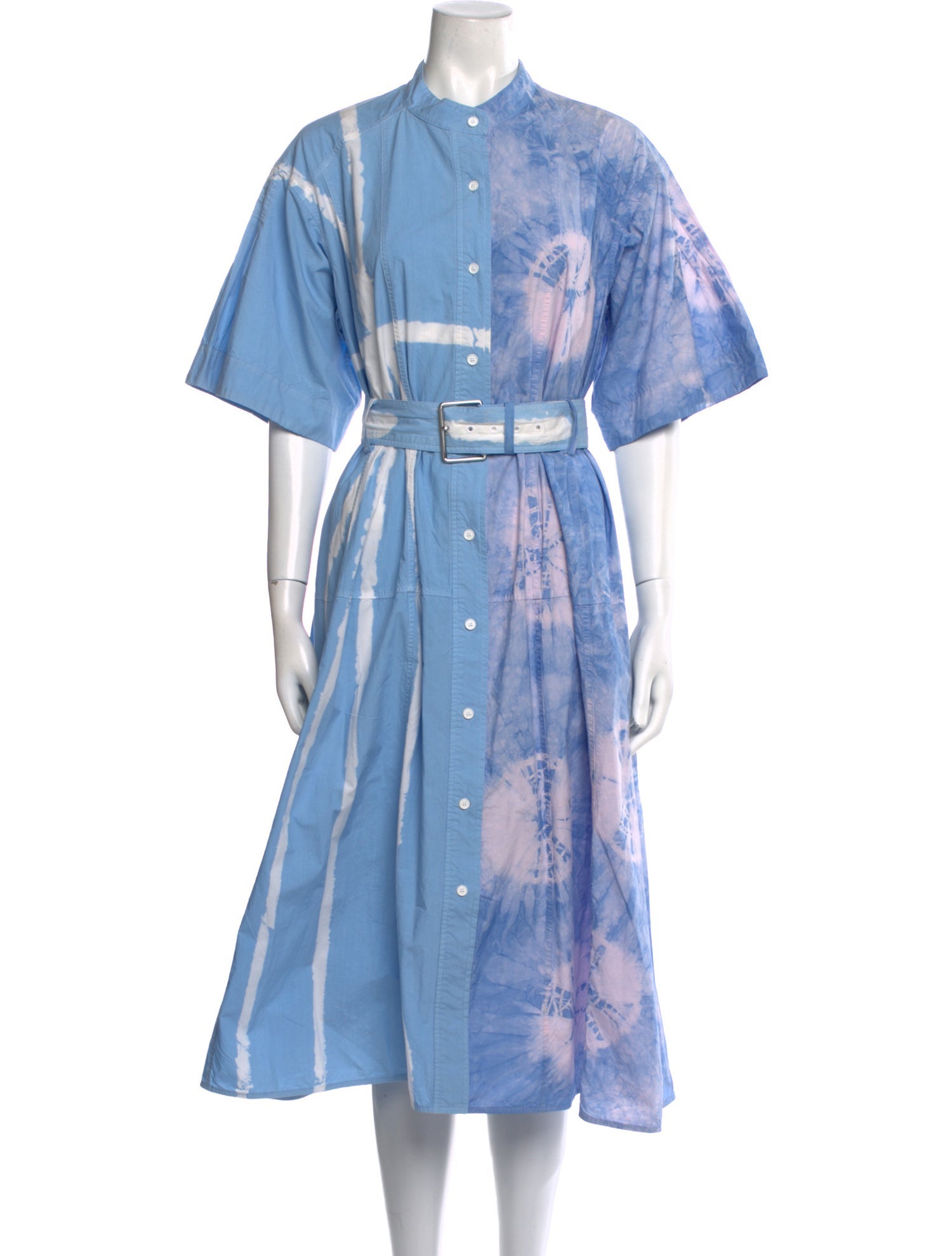 Proenza Schouler Tie-Dye Print Midi Length Dress