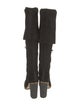 Proenza Schouler Suede Whipstitch Trim Lace-Up Boots