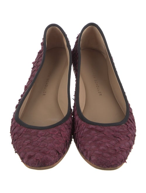 Proenza Schouler Fish Skin Colorblock Pattern Ballet Flats