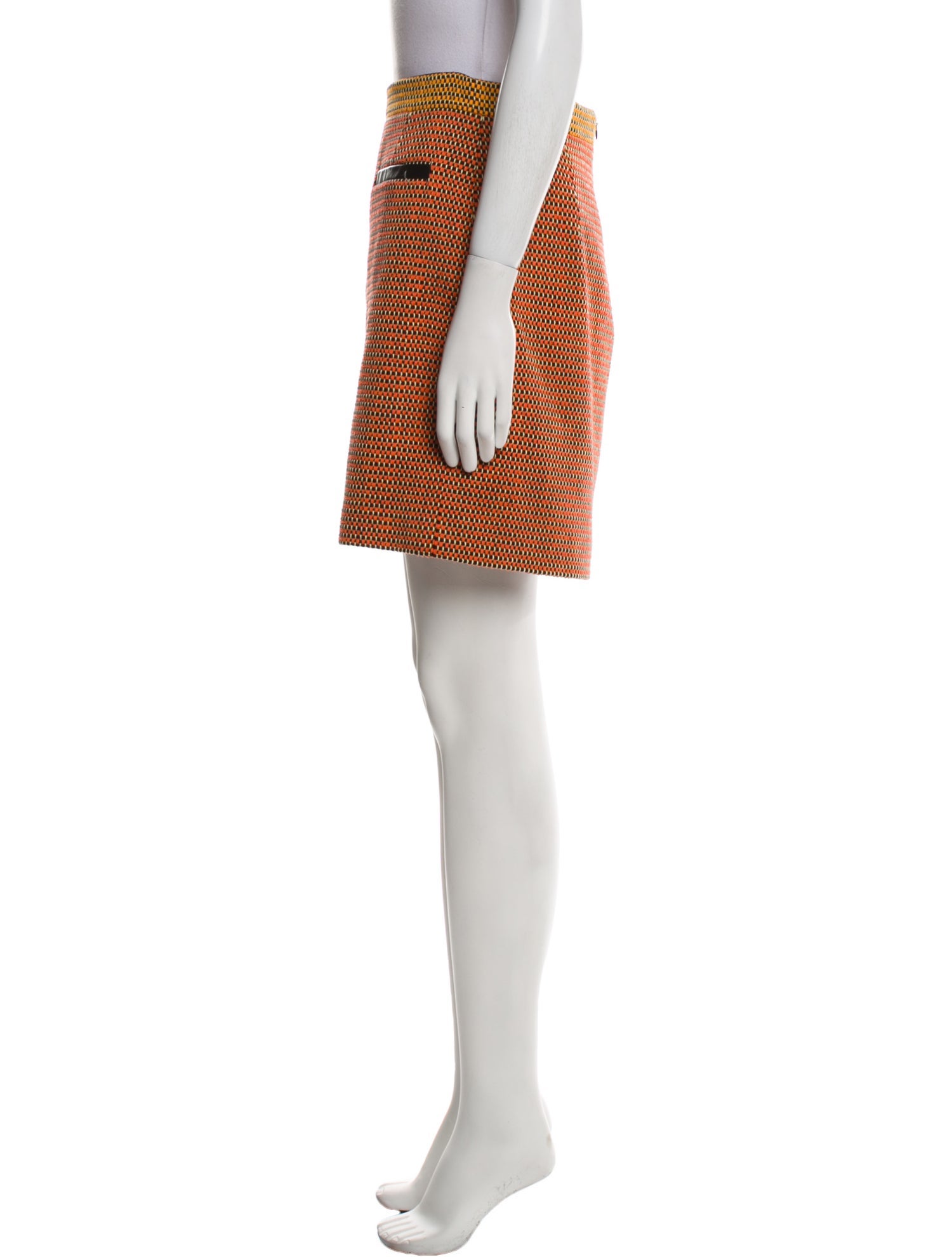 Proenza Schouler Leather Trim Embellishment Mini Skirt