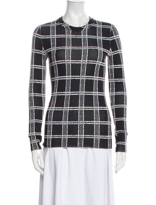 Proenza Schouler Plaid Print Crew Neck Top