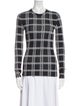 Proenza Schouler Plaid Print Crew Neck Top