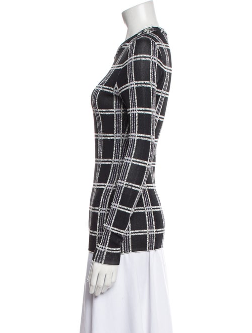 Proenza Schouler Plaid Print Crew Neck Top