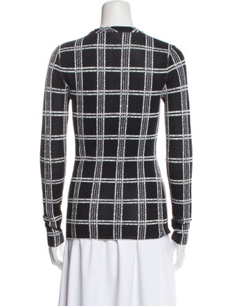 Proenza Schouler Plaid Print Crew Neck Top