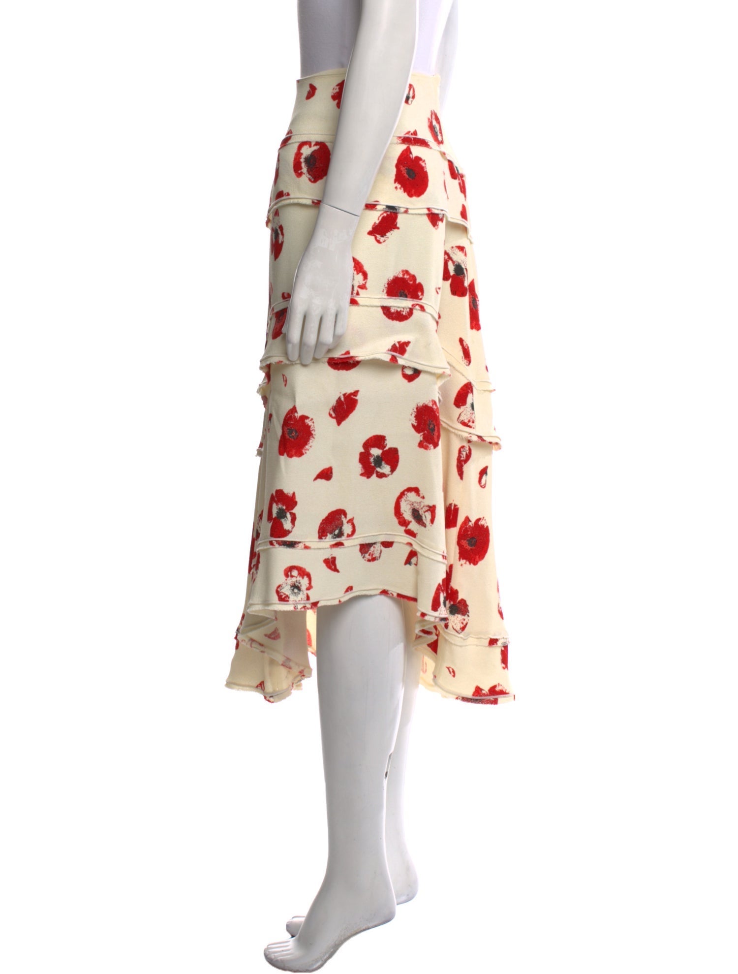 Proenza Schouler Floral Print Midi Length Skirt