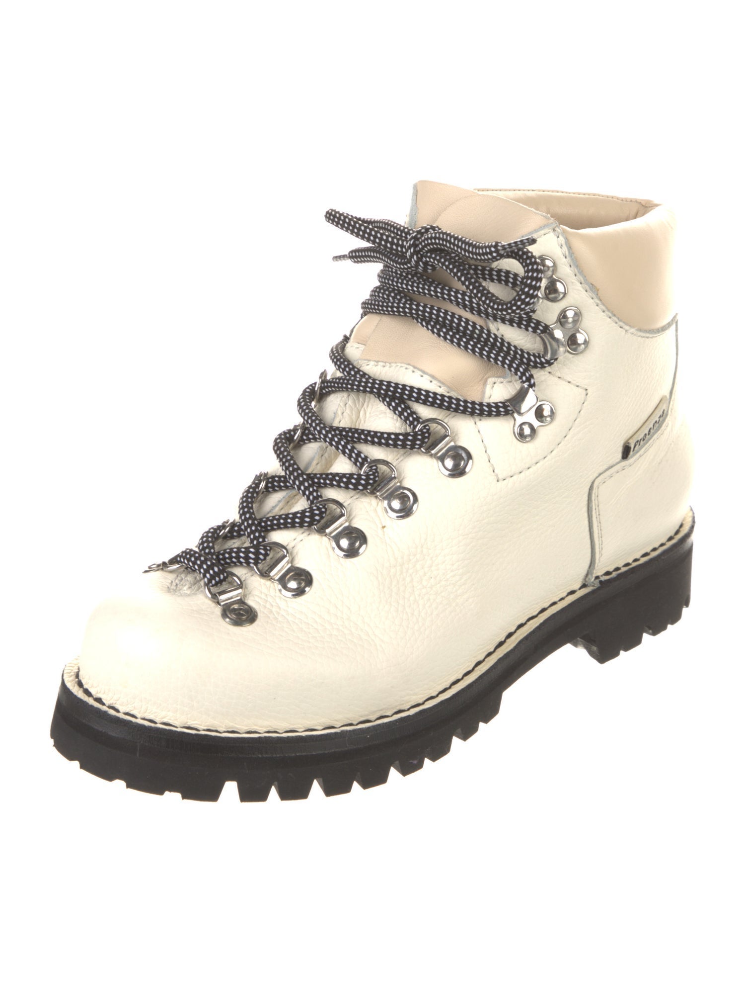 Proenza Schouler Leather Colorblock Pattern Combat Boots