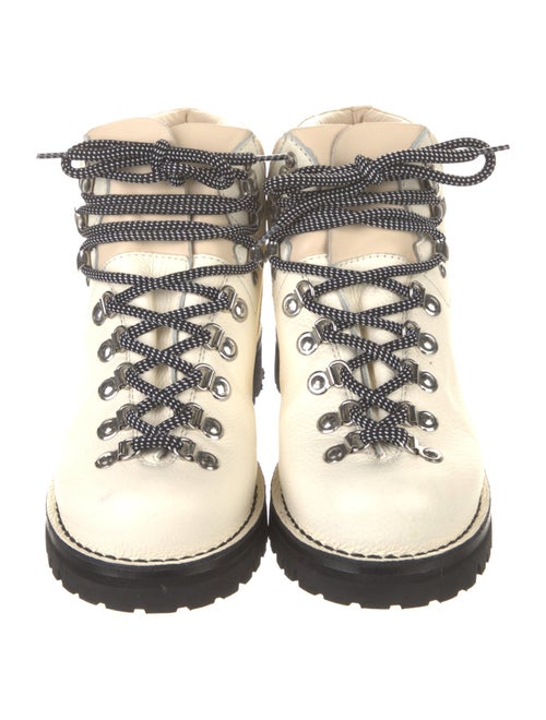 Proenza Schouler Leather Colorblock Pattern Combat Boots