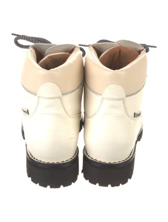 Proenza Schouler Leather Colorblock Pattern Combat Boots