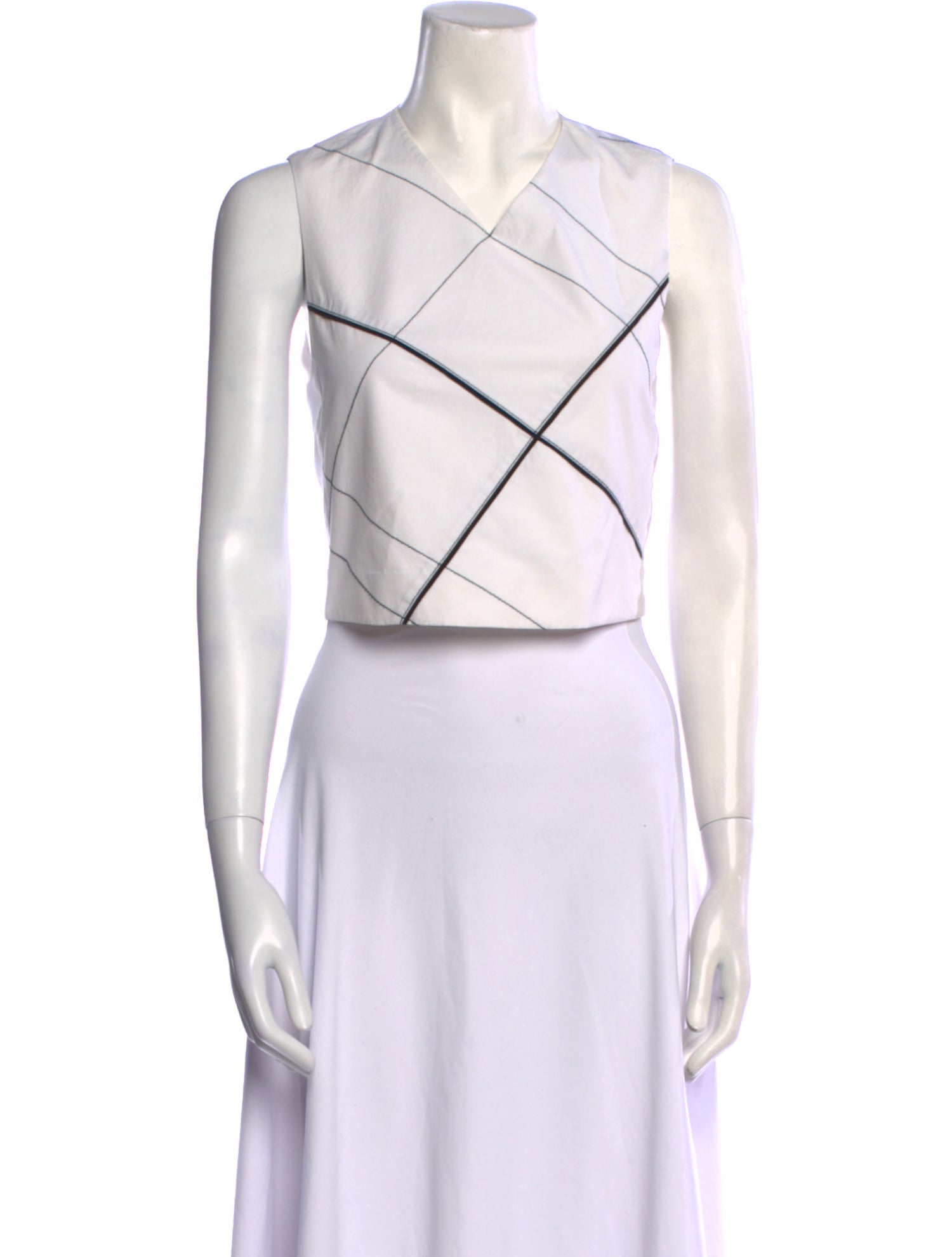 Proenza Schouler V-Neck Sleeveless Crop Top