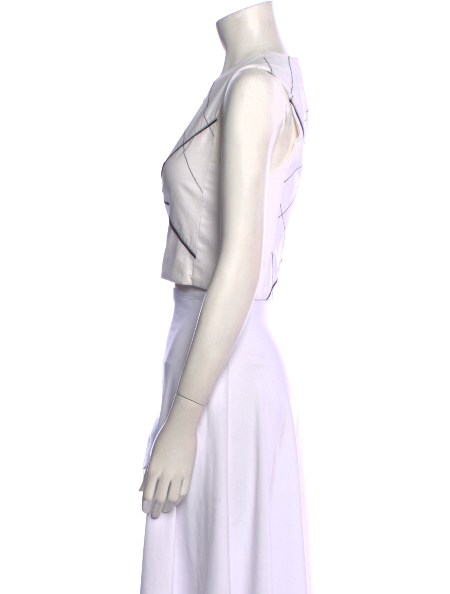 Proenza Schouler V-Neck Sleeveless Crop Top