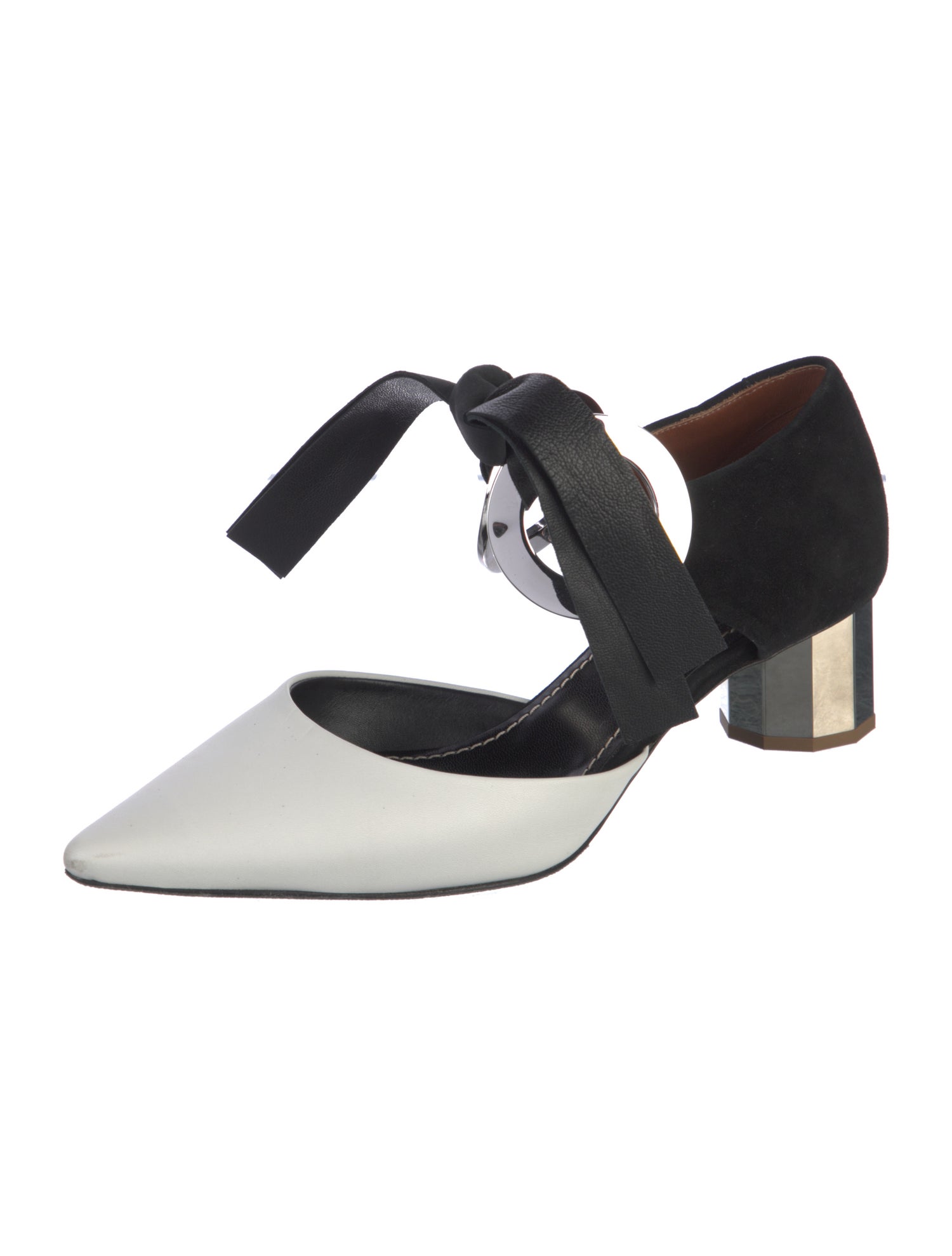 Proenza Schouler Leather Colorblock Pattern Mules