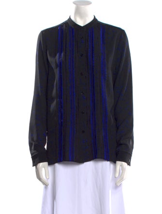 Proenza Schouler Silk Patterned Button-Up Top
