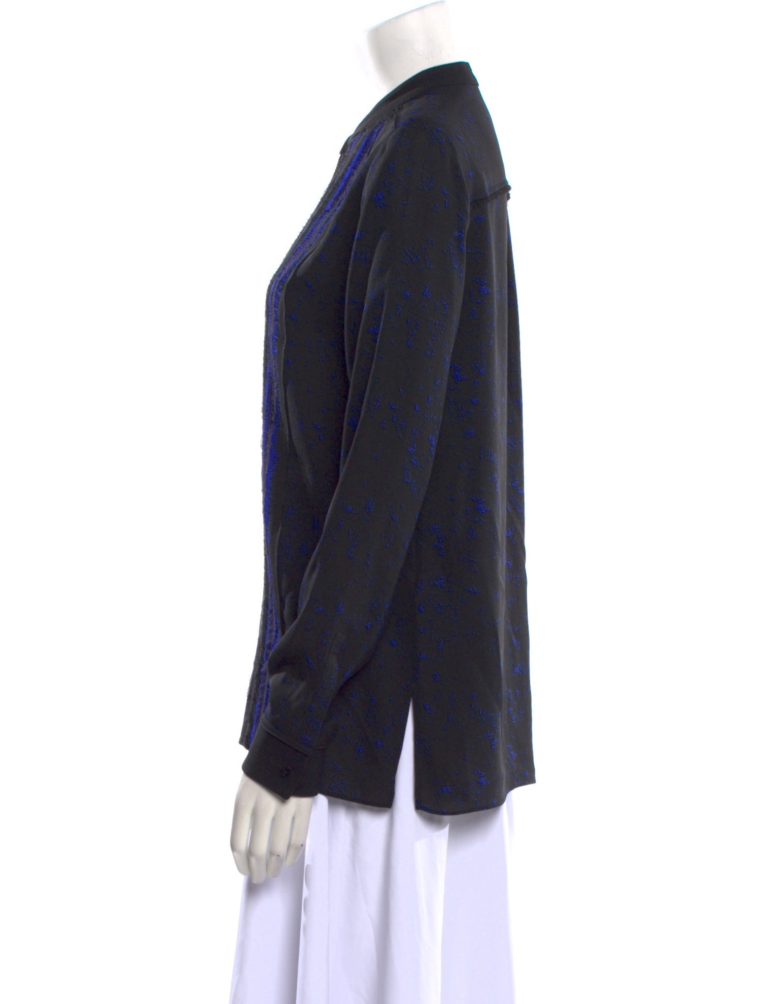 Proenza Schouler Silk Patterned Button-Up Top